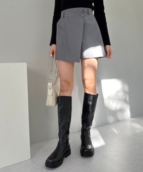 OLIVE des OLIVE（オリーブデオリーブ）の「ラップ風ショートパンツ　1041020010（その他パンツ・レディース・オフホワイト/チャコールグレー/ブラック・FREE）」の15枚目の写真