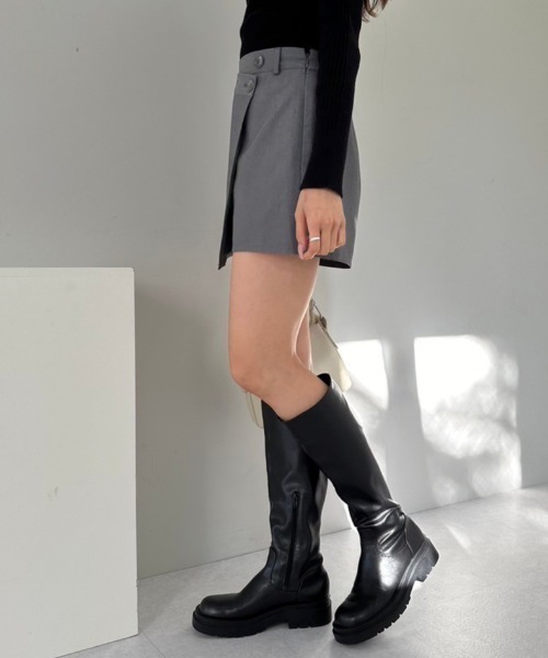 OLIVE des OLIVE（オリーブデオリーブ）の「ラップ風ショートパンツ　1041020010（その他パンツ・レディース・オフホワイト/チャコールグレー/ブラック・FREE）」の16枚目の写真