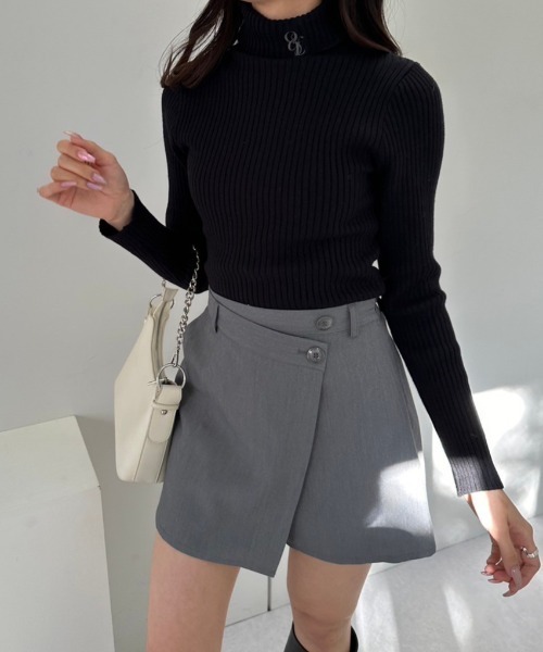 OLIVE des OLIVE（オリーブデオリーブ）の「ラップ風ショートパンツ　1041020010（その他パンツ・レディース・オフホワイト/チャコールグレー/ブラック・FREE）」の18枚目の写真