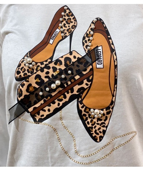 Desert　Rose（デザートローズ）の「【DESERT ROSE/デザートローズ】プリント装飾長袖カットソー（Tシャツ/カットソー・レディース・ホワイト・FREE）」の9枚目の写真