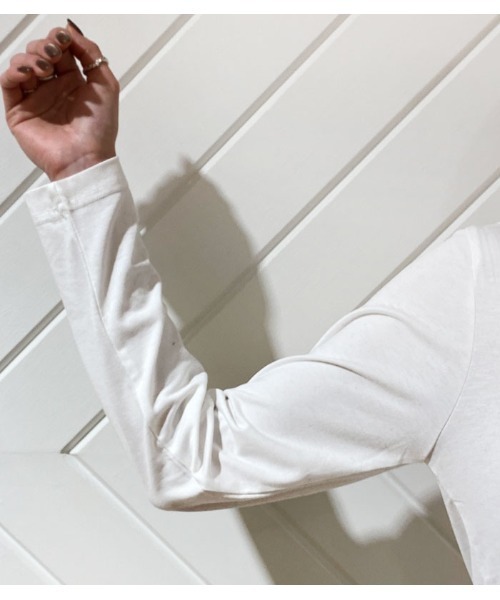 Desert　Rose（デザートローズ）の「【DESERT ROSE/デザートローズ】プリント装飾長袖カットソー（Tシャツ/カットソー・レディース・ホワイト・FREE）」の10枚目の写真