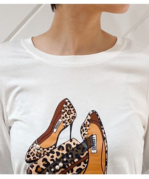 Desert　Rose（デザートローズ）の「【DESERT ROSE/デザートローズ】プリント装飾長袖カットソー（Tシャツ/カットソー・レディース・ホワイト・FREE）」の7枚目の写真