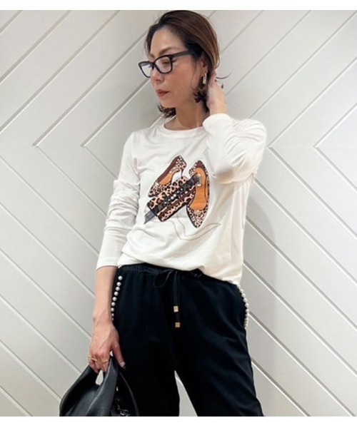 Desert　Rose（デザートローズ）の「【DESERT ROSE/デザートローズ】プリント装飾長袖カットソー（Tシャツ/カットソー・レディース・ホワイト・FREE）」の11枚目の写真