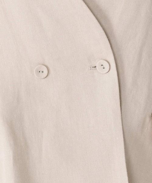 studio CLIP（スタディオクリップ）の「《natural by clip》リネンノーカラージャケット（ノーカラージャケット・レディース・ベージュ/ブラック・FREE）」の11枚目の写真