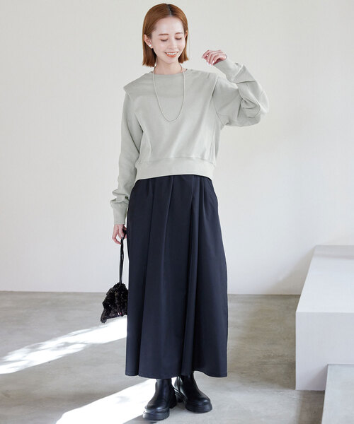 SLOBE別注裏起毛プルオーバースウェット 裏毛クロップドプルオーバー