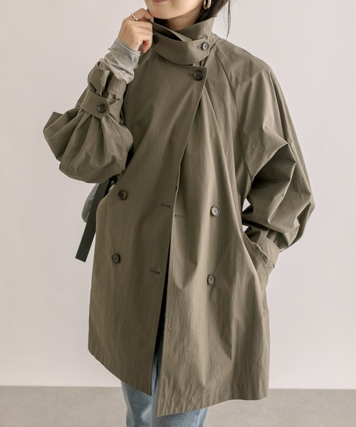 RIVE DROITE（リヴドロワ）の「オーバーミドルトレンチコート（トレンチコート・レディース・ベージュ/カーキ・FREE）」の4枚目の写真