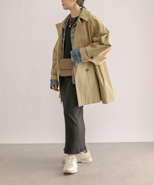 RIVE DROITE（リヴドロワ）の「オーバーミドルトレンチコート（トレンチコート・レディース・ベージュ/カーキ・FREE）」の9枚目の写真