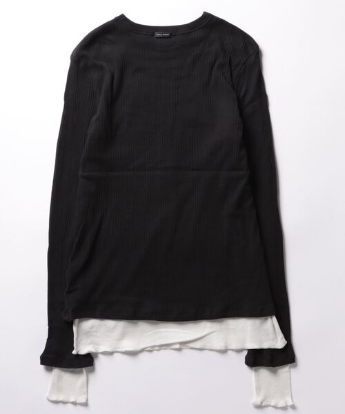 Mila Owen（ミラオーウェン）の「ルーズフィットレイヤードカットトップス【手洗い可能】（Tシャツ/カットソー・レディース・ブラック/ベージュ/グレー/イエロー・1/0）」の11枚目の写真