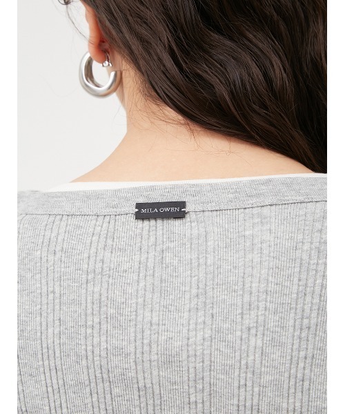 Mila Owen（ミラオーウェン）の「ルーズフィットレイヤードカットトップス【手洗い可能】（Tシャツ/カットソー・レディース・ブラック/ベージュ/グレー/イエロー・1/0）」の15枚目の写真