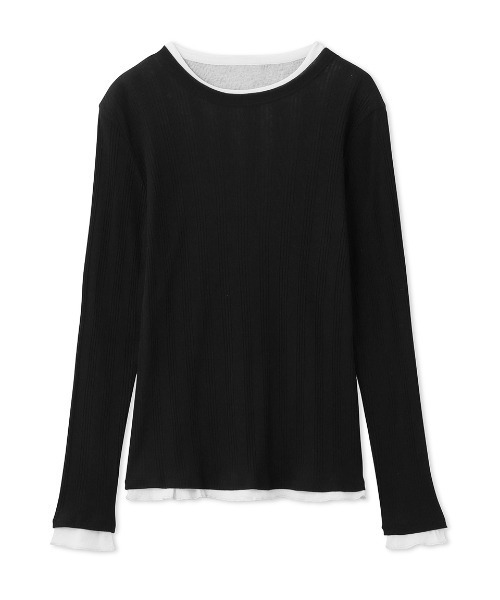 Mila Owen（ミラオーウェン）の「ルーズフィットレイヤードカットトップス【手洗い可能】（Tシャツ/カットソー・レディース・ブラック/ベージュ/グレー/イエロー・1/0）」の8枚目の写真