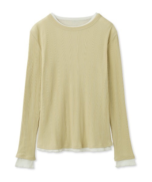 Mila Owen（ミラオーウェン）の「ルーズフィットレイヤードカットトップス【手洗い可能】（Tシャツ/カットソー・レディース・ブラック/ベージュ/グレー/イエロー・1/0）」の10枚目の写真