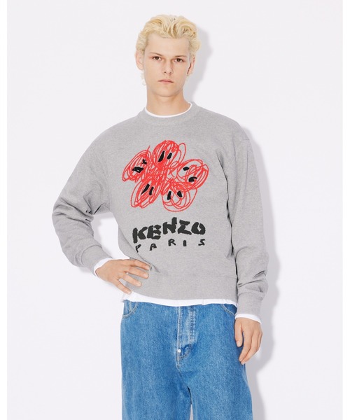 KENZO★Drawn Varsity Crew Sweat スウェット KENZO（ケンゾー）の「'KENZO Drawn Varsity' エンブロイダリー