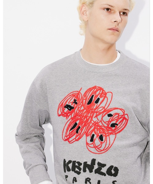 KENZO★Drawn Varsity Crew Sweat スウェット KENZO（ケンゾー）の「'KENZO Drawn Varsity' エンブロイダリー