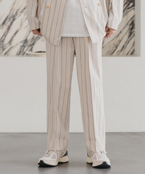 EDIFICE(エディフィス)の「シルクネップ ストライプパンツ(スラックス・メンズ・アイボリー・SMALL/MEDIUM/LARGE)」の2枚目の写真