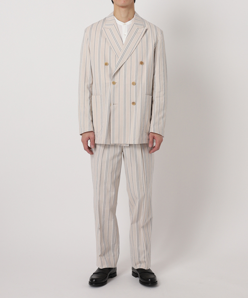 EDIFICE(エディフィス)の「シルクネップ ストライプパンツ(スラックス・メンズ・アイボリー・SMALL/MEDIUM/LARGE)」の3枚目の写真