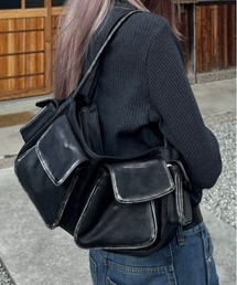 Chikashitsu + | ストリートファッション Chikashitsu + チカシツプラス vintage mini hand bag バッグ ハンドバッグ 合成皮革 ヴィンテージバッグ 韓国ファッション 韓国ストリート(ハンドバッグ)