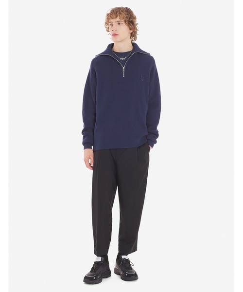 MAISON KITSUNE メゾンキツネ メンズパイル地ハーフジップトレーナー 