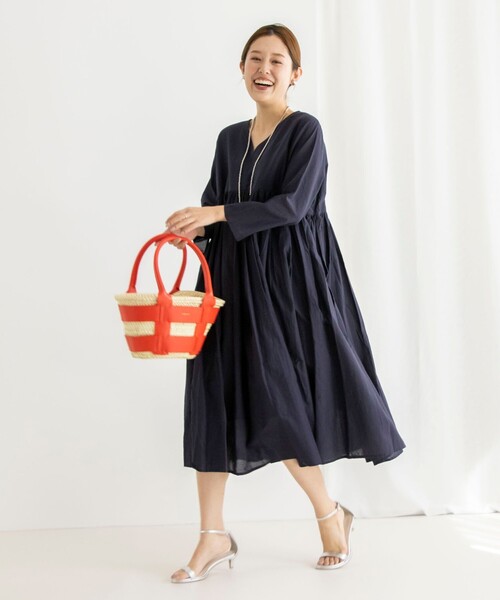 NOLLEY’S(ノーリーズ)の「ギャザーワンピース(ワンピース・レディース・ネイビー/ブラック/イエロー系その他3・38)」の6枚目の写真
