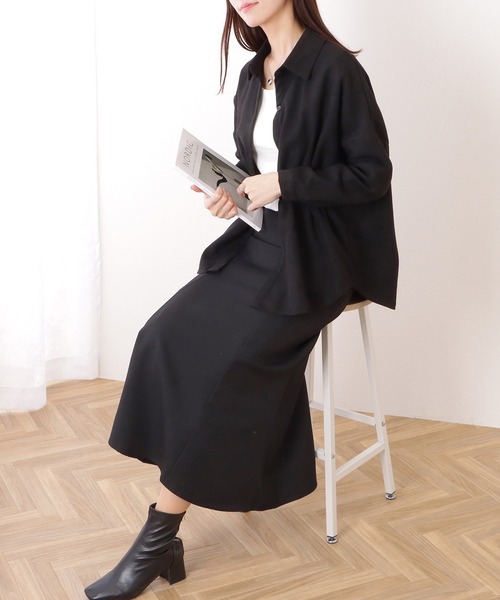 Lace Ladies(レースレディース)の「ウエスト ギャザー 長袖 ゆる ブラウス(シャツ/ブラウス・レディース・ブラック/アイボリー・XL/M)」の7枚目の写真