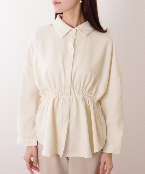Lace Ladies(レースレディース)の「ウエスト ギャザー 長袖 ゆる ブラウス(シャツ/ブラウス・レディース・ブラック/アイボリー・XL/M)」の10枚目の写真