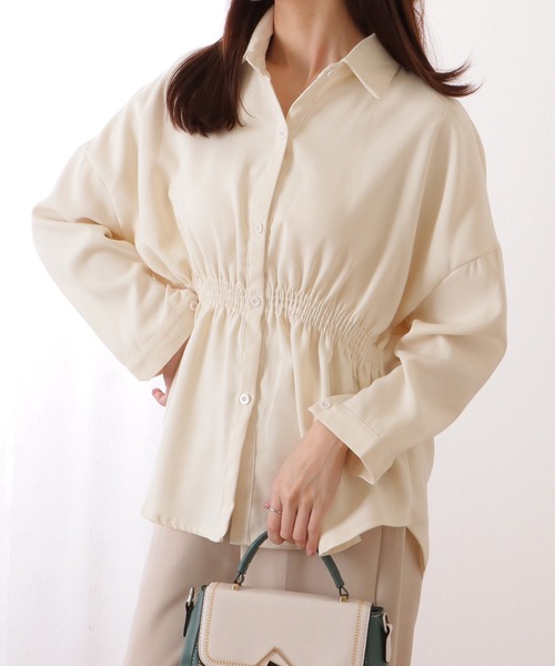 Lace Ladies(レースレディース)の「ウエスト ギャザー 長袖 ゆる ブラウス(シャツ/ブラウス・レディース・ブラック/アイボリー・XL/M)」の11枚目の写真