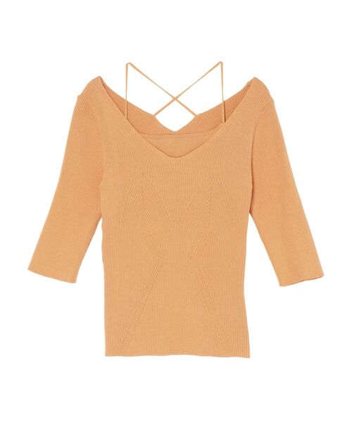 LAGUNAMOON(ラグナムーン)の「バッククロスレイヤードニットプルオーバー(ニット/セーター・レディース・アイボリー/チャコールグレー/オレンジ・FREE)」の9枚目の写真