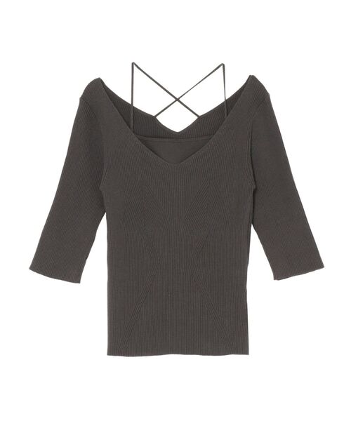 LAGUNAMOON(ラグナムーン)の「バッククロスレイヤードニットプルオーバー(ニット/セーター・レディース・アイボリー/チャコールグレー/オレンジ・FREE)」の10枚目の写真