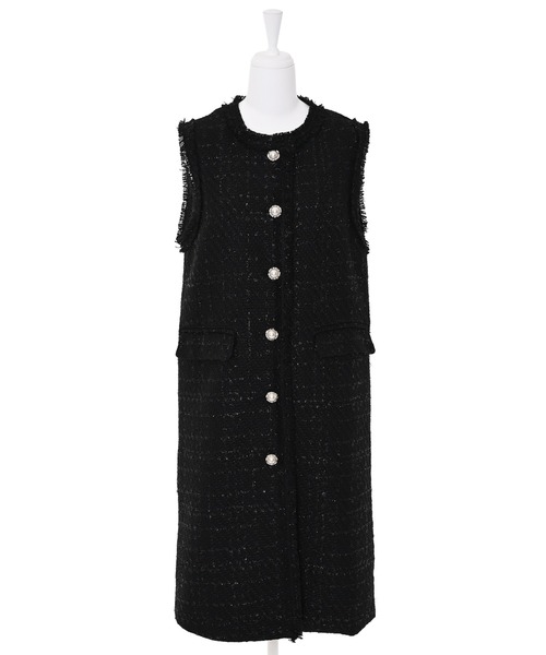 Avec deux clefs ロングベスト　ツイード セール】【Narcissus】ツイードロングベスト（ベスト）｜Narcissus