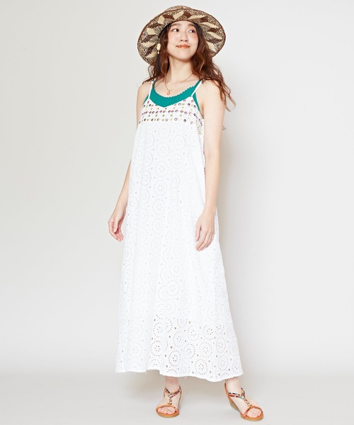 チャイハネ（チャイハネ）の「【チャイハネ】ミラーロキャミワンピース（ワンピース・レディース・ブラック/ホワイト/グリーン・FREE）」の11枚目の写真