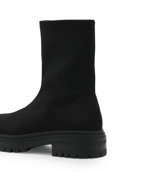 ADAM ET ROPE'（アダムエロペ）の「ウォータープルーフソックスブーツ（ブーツ・レディース・ブラック・23.0cm/23.5cm/24.0cm/24.5cm）」の8枚目の写真