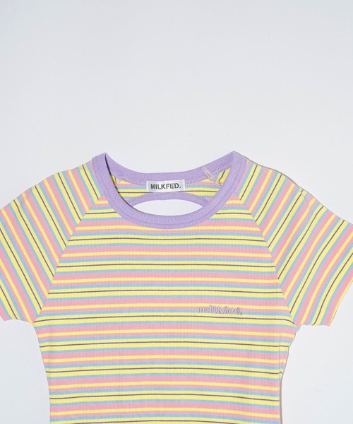 MILKFED.(ミルクフェド)の「OPEN BACK STRIPE S/S TOP(Tシャツ/カットソー・レディース・ライトブルー/ライトピンク/ネイビー・ONE SIZE)」の13枚目の写真
