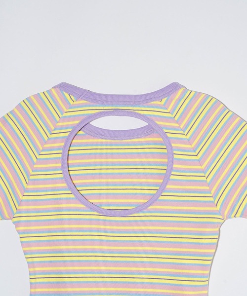 MILKFED.(ミルクフェド)の「OPEN BACK STRIPE S/S TOP(Tシャツ/カットソー・レディース・ライトブルー/ライトピンク/ネイビー・ONE SIZE)」の10枚目の写真