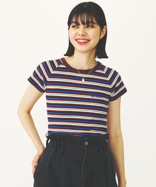 MILKFED.(ミルクフェド)の「OPEN BACK STRIPE S/S TOP(Tシャツ/カットソー・レディース・ライトブルー/ライトピンク/ネイビー・ONE SIZE)」の8枚目の写真