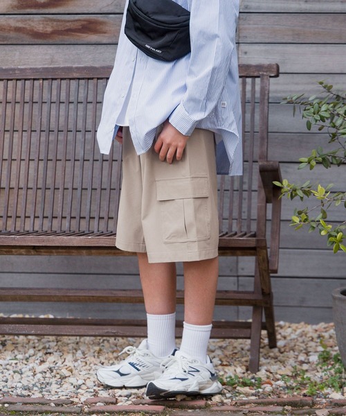 GLOBAL WORK（グローバルワーク）の「ストレッチカーゴショーツ/AND YUA ANY/976547（カーゴパンツ・キッズ・ベージュ/ブラック/カーキ・150cm/160cm/170cm）」の16枚目の写真