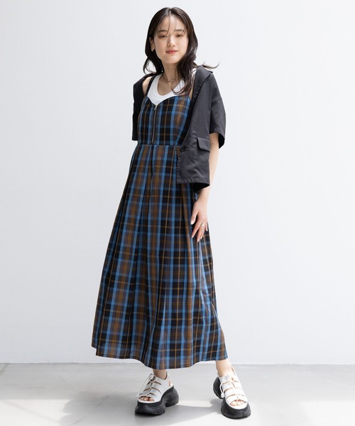 RAGEBLUE（レイジブルー）の「アソートジップ/フレアキャミワンピース（ワンピース・レディース・ブラック/ブラック系その他/ブルー系その他・FREE）」の3枚目の写真