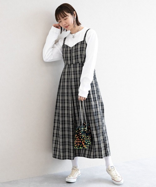 RAGEBLUE（レイジブルー）の「アソートジップ/フレアキャミワンピース（ワンピース・レディース・ブラック/ブラック系その他/ブルー系その他・FREE）」の12枚目の写真