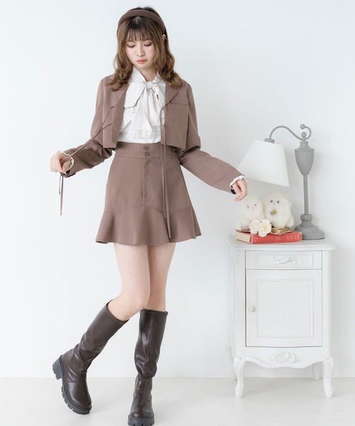 DearMyLoveRose(ディアマイラブローズ)の「マーメイドミニフレアスカート(スカート・レディース・モカ/グレー・SMALL/MEDIUM/LARGE/LL/3L)」の6枚目の写真
