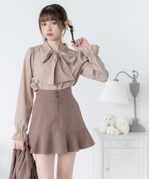 DearMyLoveRose(ディアマイラブローズ)の「マーメイドミニフレアスカート(スカート・レディース・モカ/グレー・SMALL/MEDIUM/LARGE/LL/3L)」の7枚目の写真