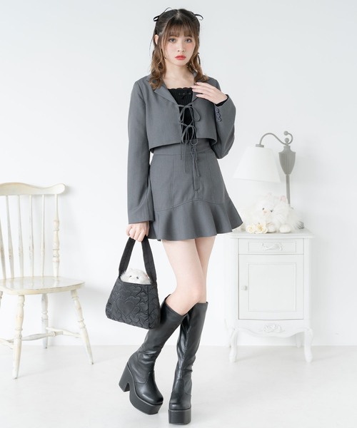 DearMyLoveRose(ディアマイラブローズ)の「マーメイドミニフレアスカート(スカート・レディース・モカ/グレー・SMALL/MEDIUM/LARGE/LL/3L)」の11枚目の写真