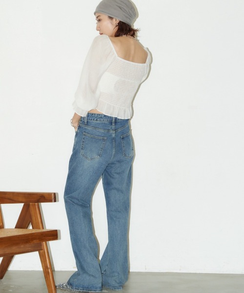 Auntie Rosa Holiday(アンティローザホリデー)の「シャーリングクロップドブラウス(シャツ/ブラウス・レディース・ブラック/イエロー/オフホワイト・FREE)」の8枚目の写真