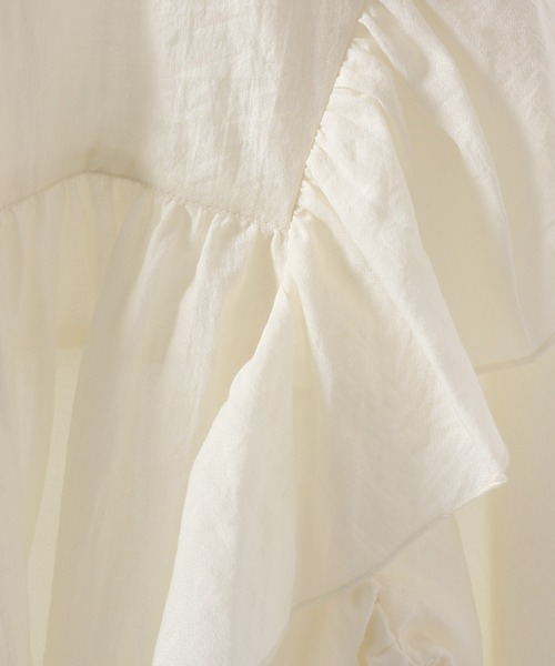 mysty woman（ミスティウーマン）の「【WEB限定アイテム】フリルショルダーブラウス　119181（シャツ/ブラウス・レディース・ピンク/オフホワイト/ブラック/ライトブルー・FREE）」の21枚目の写真