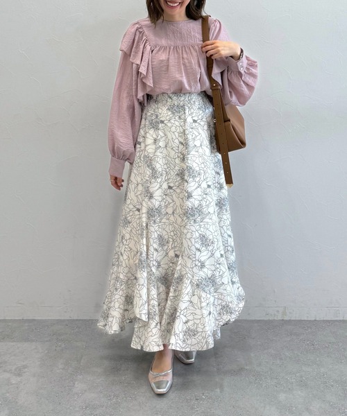 mysty woman（ミスティウーマン）の「【WEB限定アイテム】フリルショルダーブラウス　119181（シャツ/ブラウス・レディース・ピンク/オフホワイト/ブラック/ライトブルー・FREE）」の8枚目の写真