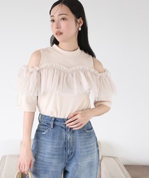 one after another NICE CLAUP | チュールテレコトップス(Tシャツ/カットソー)