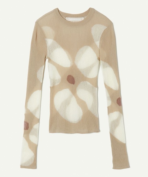 leinwande（ラインヴァンド）の「Eniko Katalin Botanical Sheer Intarsia Top（Tシャツ/カットソー・レディース・ブラウン/カーキ/ベージュ・FREE）」の12枚目の写真