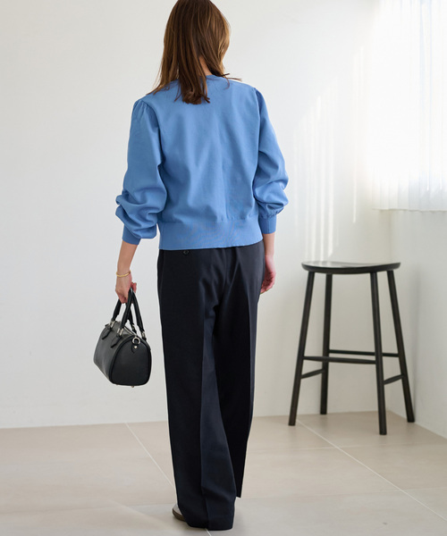 JOURNAL STANDARD relume(ジャーナルスタンダード レリューム)の「《WEB限定追加》マットウースフレアタックパンツ(スラックス・レディース・ネイビー・36/38)」の4枚目の写真