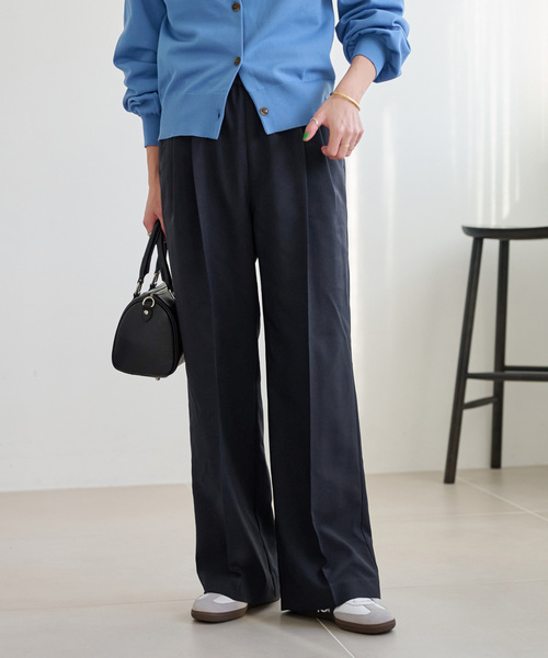 JOURNAL STANDARD relume(ジャーナルスタンダード レリューム)の「《WEB限定追加》マットウースフレアタックパンツ(スラックス・レディース・ネイビー・36/38)」の5枚目の写真