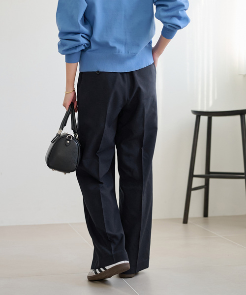 JOURNAL STANDARD relume(ジャーナルスタンダード レリューム)の「《WEB限定追加》マットウースフレアタックパンツ(スラックス・レディース・ネイビー・36/38)」の7枚目の写真
