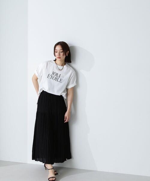 NATURAL BEAUTY BASIC(ナチュラルビューティーベーシック)の「◇楊柳ティアードスカート(スカート・レディース・マジェンタ/オフホワイト/ブラック・SMALL/MEDIUM)」の2枚目の写真
