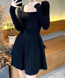ニットプリーツワンピース