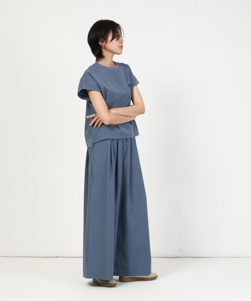 THOUSAND MILE(サウザンドマイル)の「FRENCH SLEEVE SHIRT & LONG PANTS SET(その他トップス・レディース・ブラック/グレー系その他/オリーブ/オレンジ・FREE)」の11枚目の写真